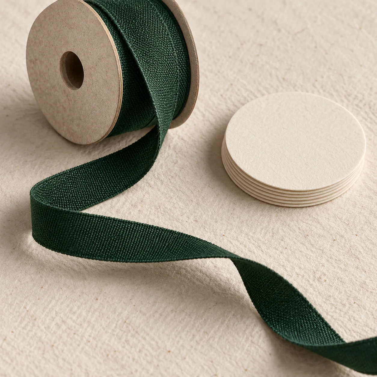 Concept: forest green ribbon with a textured finish